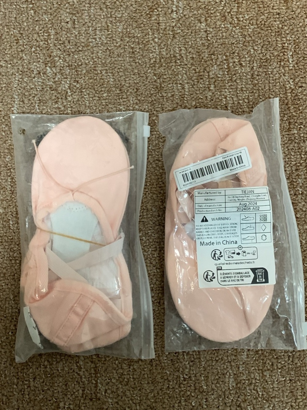Adult Ballet Slippers in Light Pink - Soft Canvas Dance Shoes